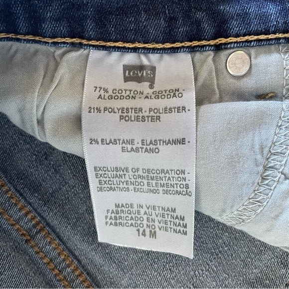 Levi’s Perfectly Slimming 512 Bootcut Jeans Women’s 14 R Blue Studded Coastal - Picture 12 of 14